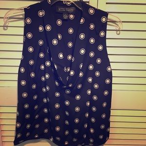 Ellen Tracy polka dot sleeveless blouse